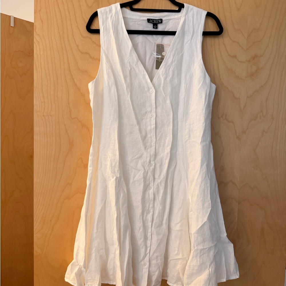 J. Crew Ivory Sleeveless Midi Dress